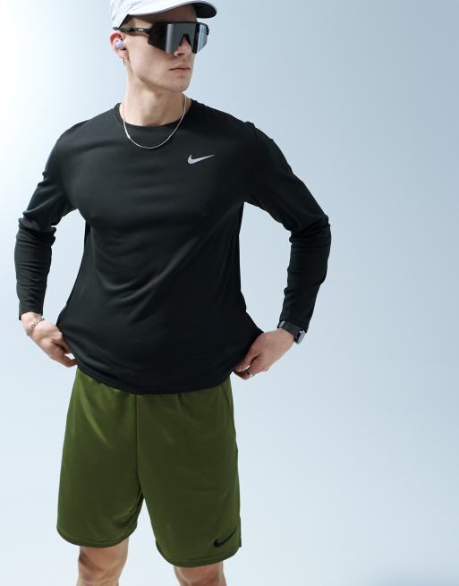 Nike Running – Miler Dri-FIT – Czarny T-shirt z długimi rękawami, 4 z 5