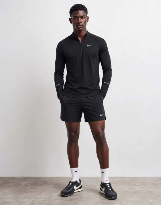 Nike Running Miler Dri-FIT half zip long sleeve top in black, 8 of 10