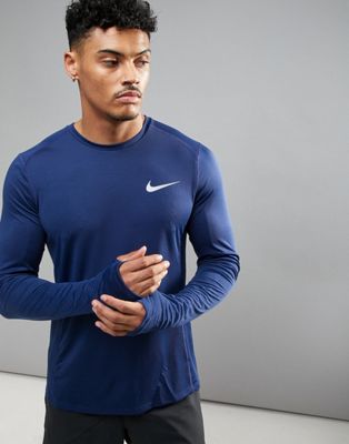 Nike Running Miler Dri-FIT long sleeve top in blue 833593-429 | ASOS