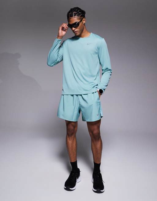 Nike Running Miler Dri-FIT long sleeve top in green, 2 of 5