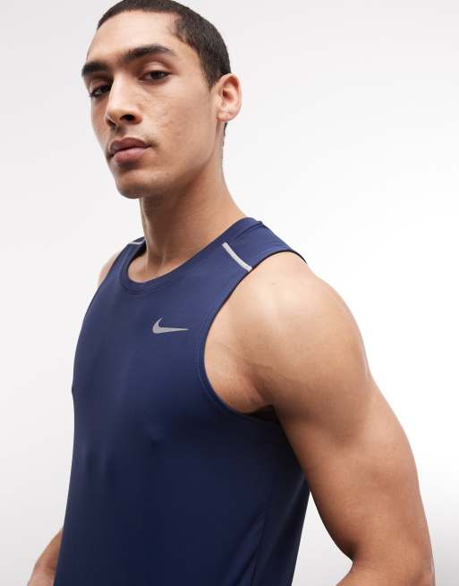 Nike Running - Miler Dri-FIT - Marineblå overdel, 4 af 5