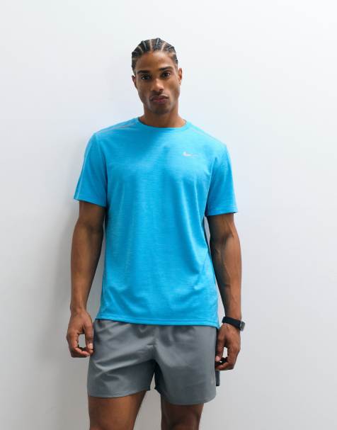 Nike Running – Miler Dri-FIT – Niebieski T-shirt z ochroną UV - view 1