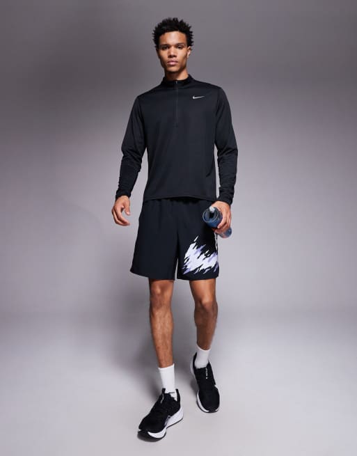 Nike Running Miler DRI-Fit Pacer half zip long sleeve T-shirt in black, 2 of 5