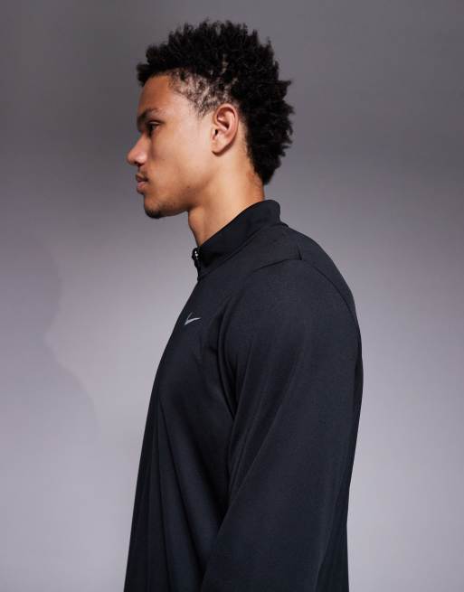 Nike Running Miler DRI-Fit Pacer half zip long sleeve T-shirt in black, 4 of 5