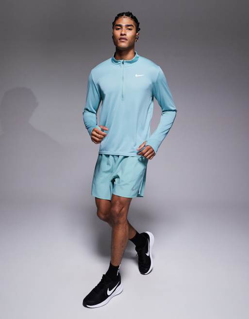 Nike Running Miler DRI-Fit Pacer half zip long sleeve T-shirt in green, 2 of 5