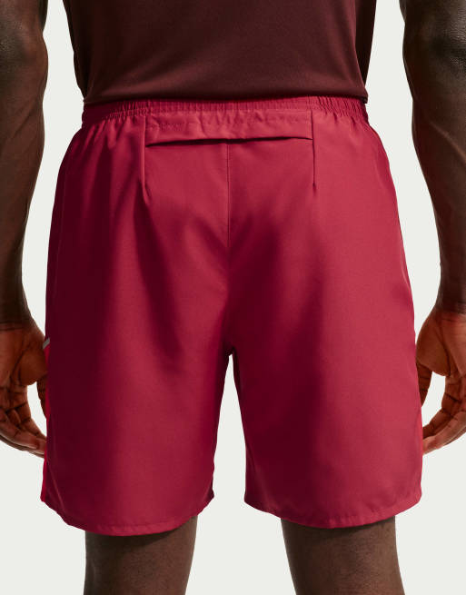Nike Running Miler Dri-FIT pantaloncini foderati con slip interni da 7 pollici rossi, 3 di 4
