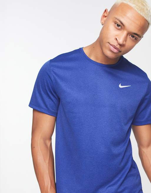 Nike Running Miler Dri FIT t shirt in blue ASOS