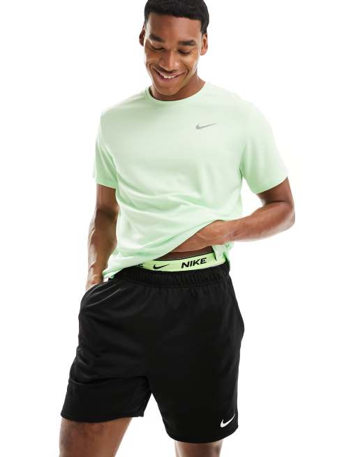 Nike Running Miler Dri FIT t shirt in green ASOS