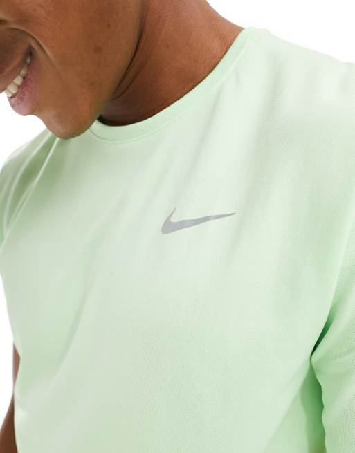 Nike Running Miler Dri FIT t shirt in green ASOS