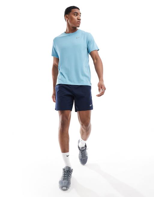 Nike Running Miler Dri-FIT t-shirt in light blue ASOS