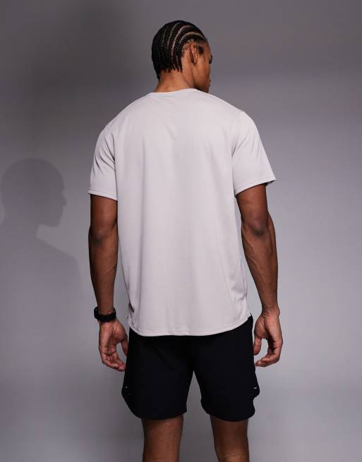 Nike Running Miler Dri-FIT t-shirt in light grey, 3 of 5