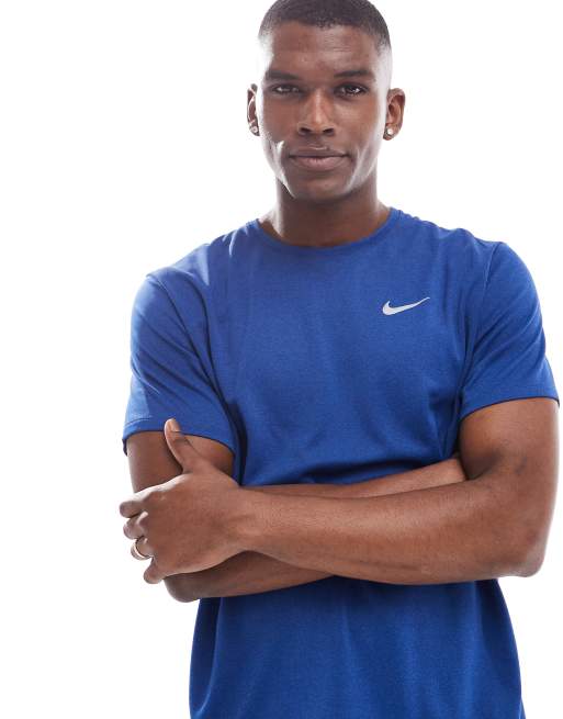 Nike Running Miler Dri FIT t shirt in royal blue