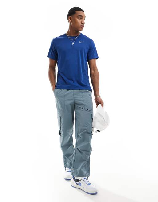 Nike Running Miler Dri FIT T shirt in royal blue