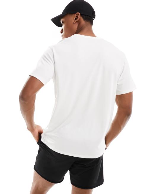 Nike Running Miler Dri FIT T shirt in white ASOS