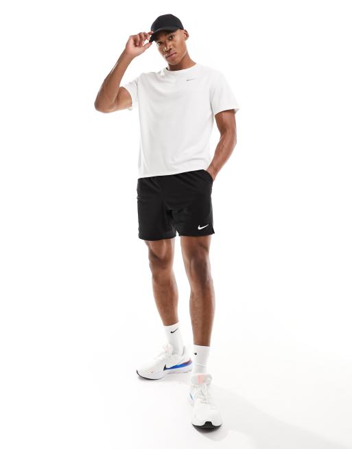 Nike Running Miler Dri FIT T shirt in white