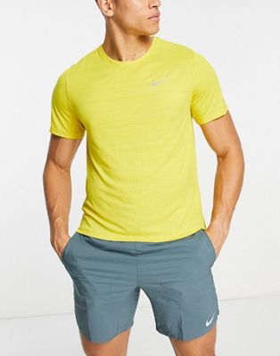 Nike Running Miler Dri-FIT t-shirt in yellow