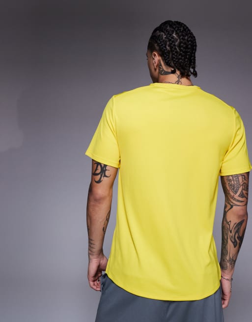 Nike Running Miler Dri-FIT t-shirt in yellow ASOS