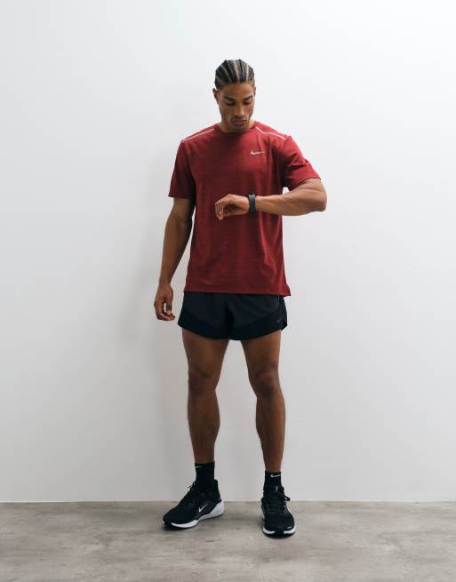 Nike Running Miler Dri-FIT t-shirt rossa, 4 di 5