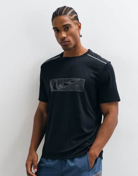 Nike Running Miler Dri-FIT top a maniche corte invernale nero - view 1