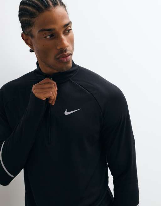 Nike Running Miler Dri-FIT top a maniche lunghe con mezza zip nero, 3 di 10