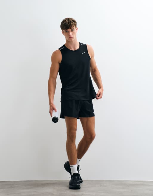 Nike Running Miler Dri-FIT vest in black, 3 of 5