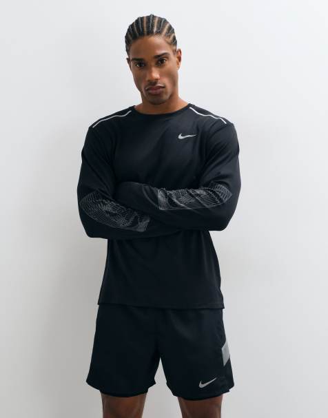 Nike Running Miler Dri-FIT winterised long sleeve top in black - view 1