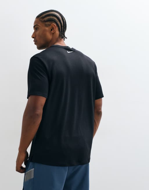 Nike Running Miler Dri-FIT winterised short sleeve top in black, 5 of 5