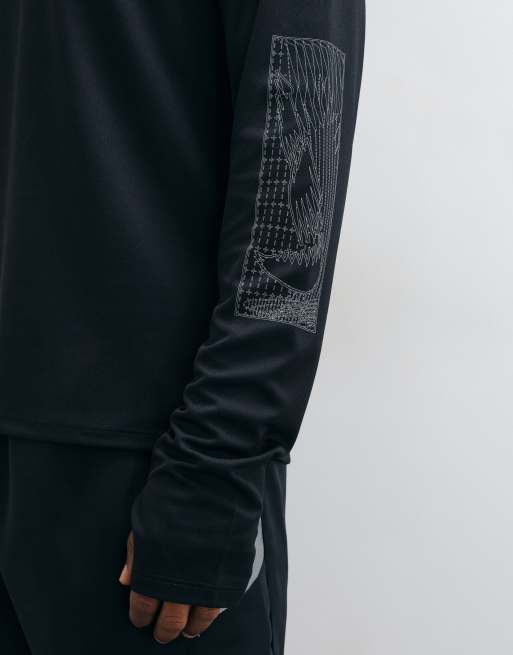 Nike Running Miler Dri-FIT winterized top met lange mouwen in zwart, 3 van 5
