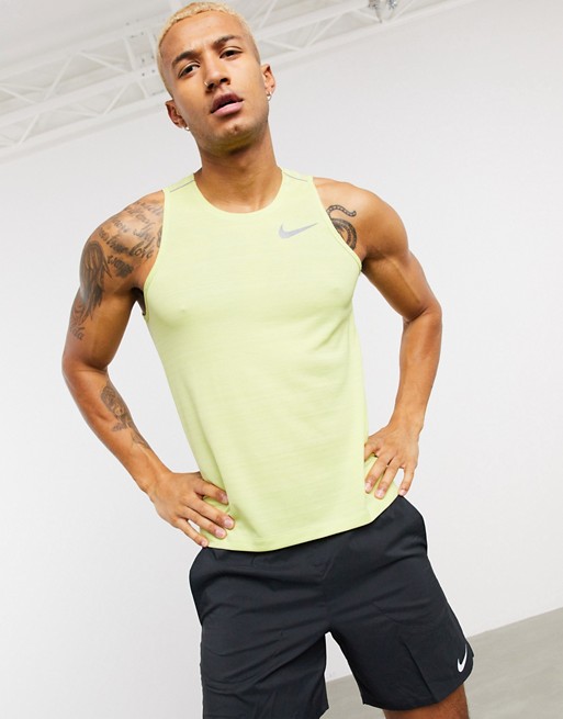 Nike Running Miler Dry vest in lime