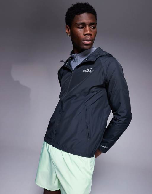Nike Running Miler Flash jacket in dark grey