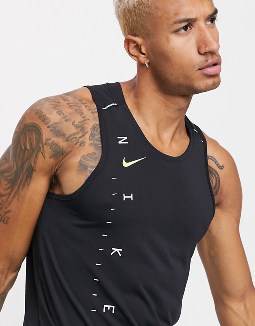 Nike Running Miler GX singlet in black | ASOS