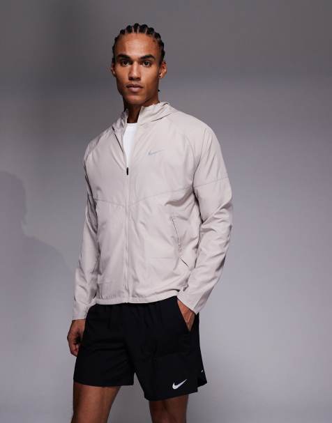 Nike Running Miler jacket in light grey - view 1