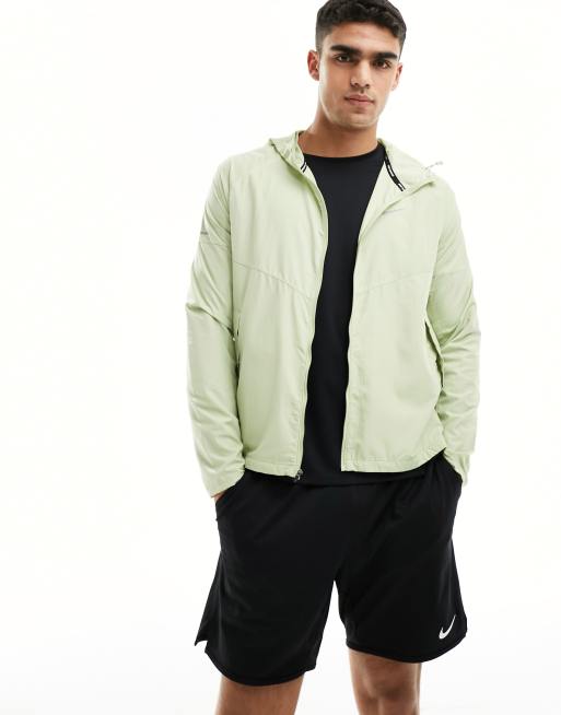 Nike Running Miler jacket in olive green 