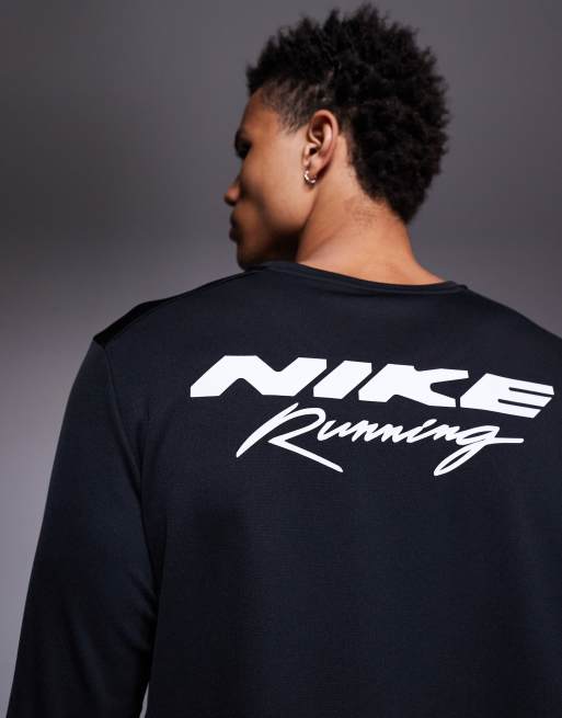 Nike Running Miler logo long sleeve t-shirt in black, 5 of 5