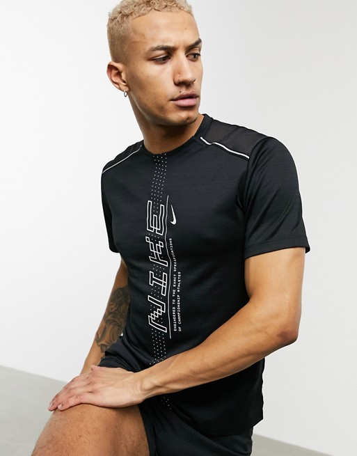 Nike Running Miler logo t-shirt in black