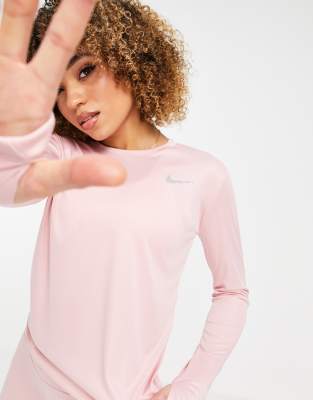 Nike Running Miler long sleeve top in 