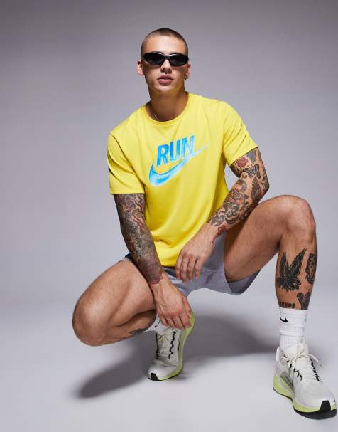 Nike Running Miler Run Energy t-shirt in yellow - view 1
