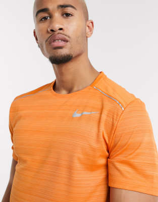 nike orange miler t shirt