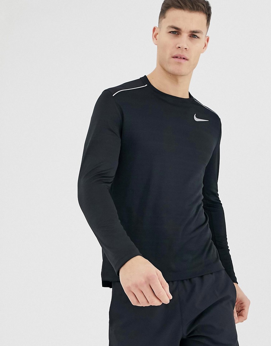 Nike Running – miler – svart topp med lång ärm