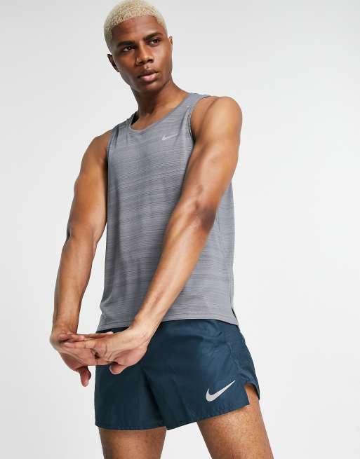 Nike Running – Miler – Szary podkoszulek z technologią Dri-FIT