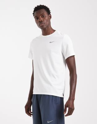 Nike - Running Miler - T-shirt en tissu Dri-FIT - Noir-Blanc
