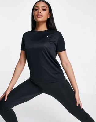 Nike Running Miler t-shirt in black | ASOS
