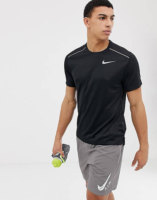 Nike Running miler t-shirt in black | ASOS