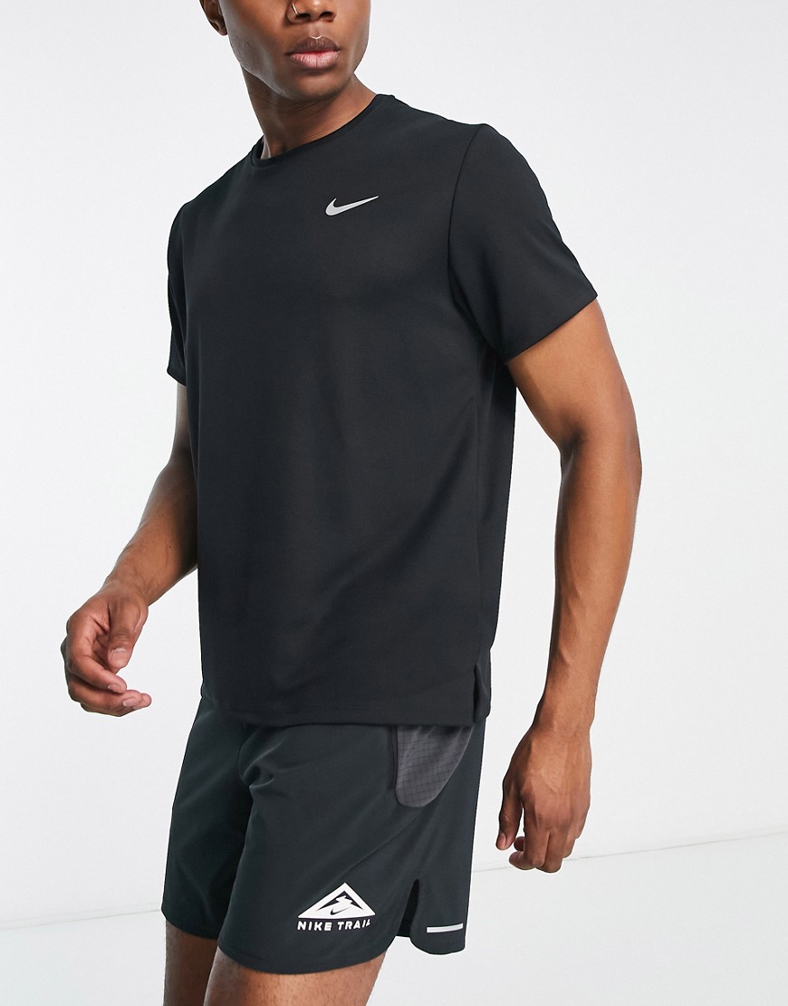 Nike Running Miler t-shirt in black
