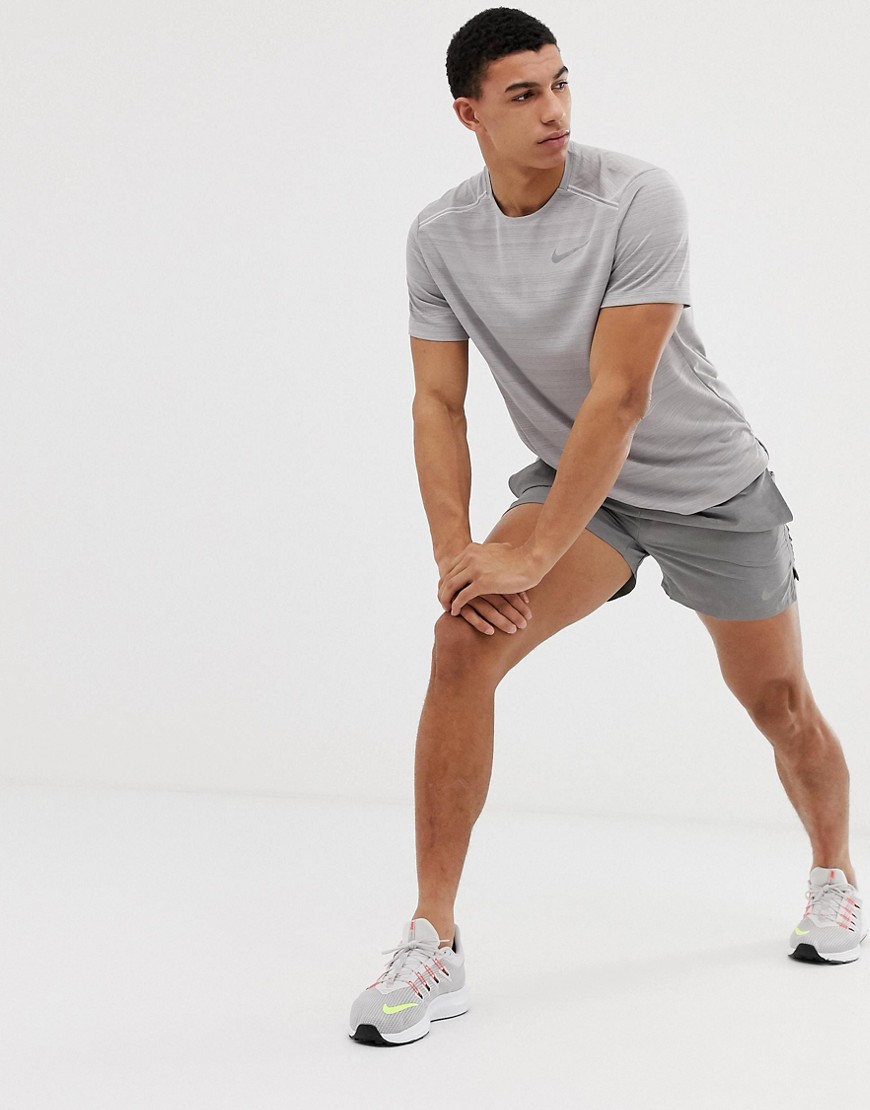 Nike Running miler t-shirt in grey