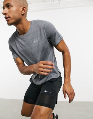 Nike Running Miler t-shirt in grey - ASOS Price Checker