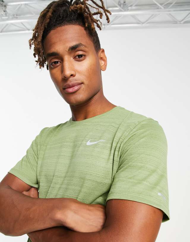 Nike Running Miler t-shirt in khaki