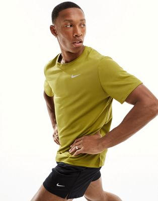 Nike Running Miler t-shirt in khaki