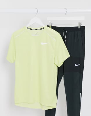 nike miler t shirt lime