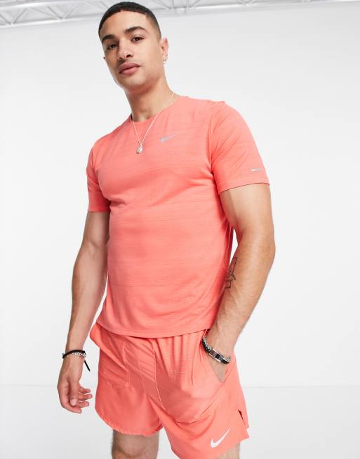 Nike Running Miler t shirt in peach